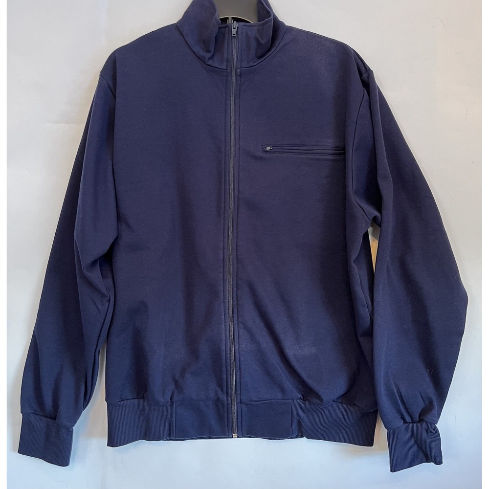 ABL ARWY 91 Jacket Mens XL Navy Blue Mock Neck Full Zip Pockets Casual Active
